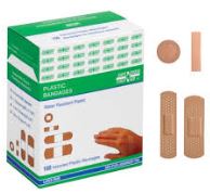 100 Assorted Plastic Bandages - Click Image to Close